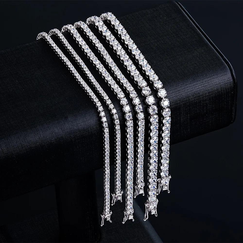 Bracelet Tennis Moissanite D VVS1 Prix Usine en Argent Sterling S925 Plaqué Or 18 carats avec Certif