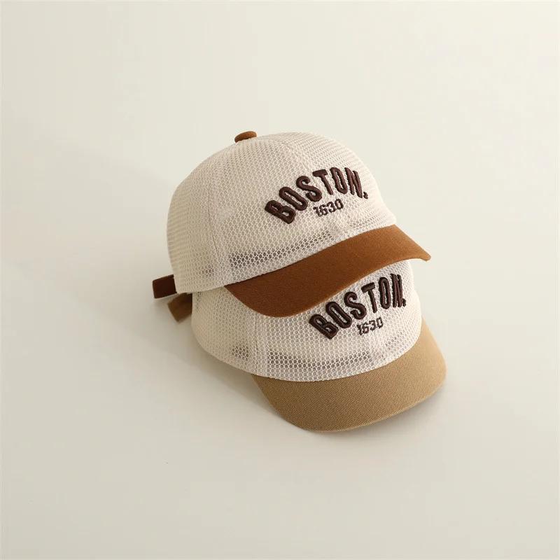 Casquette de baseball brodée pour bébé, respirante en maille, pour l'été, chapeau de soleil pour tou