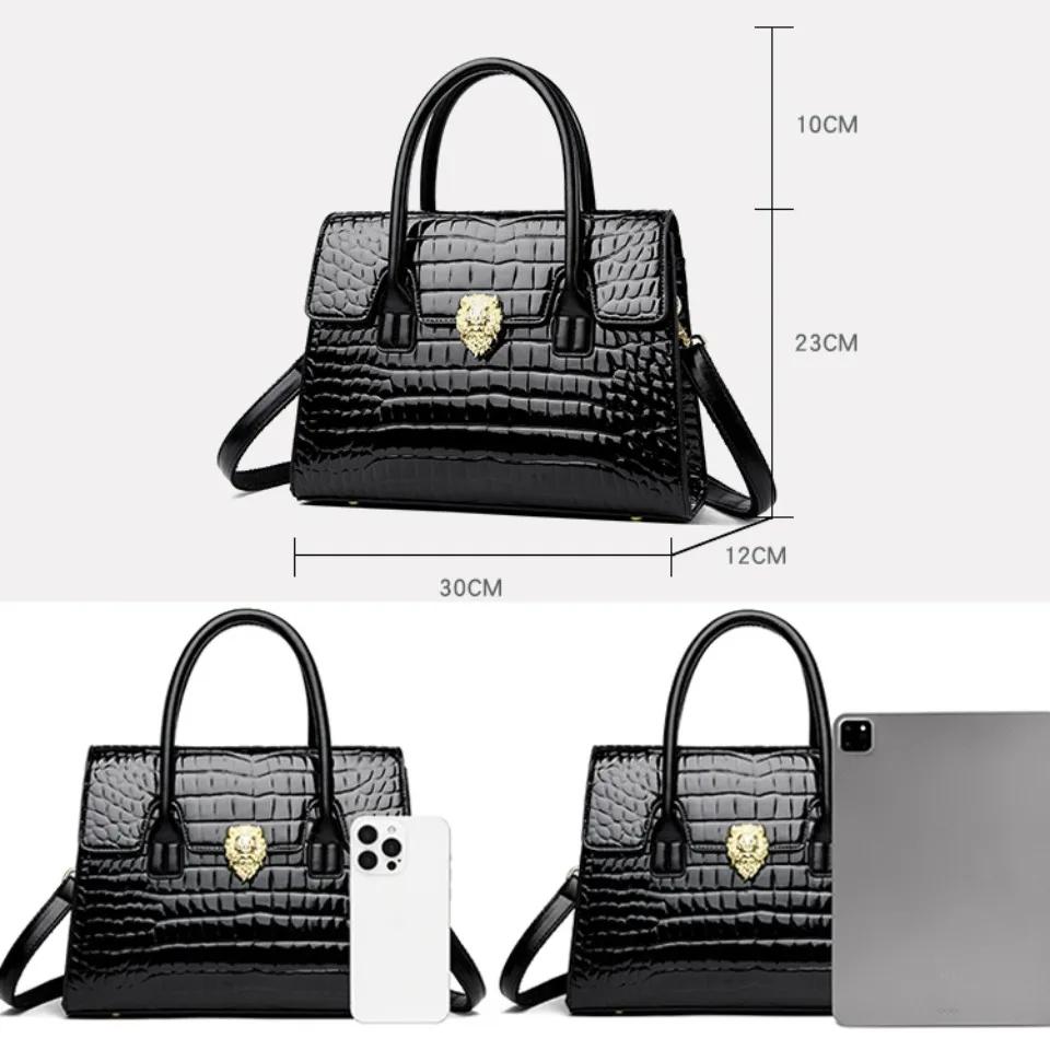 Marque de luxe sacs à main femmes sacs concepteur Sac de transport Alligator en cuir verni épaule ba
