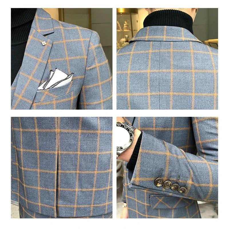 Ensemble de blazer et pantalon émaillé pour hommes, costume de performance, robe de mariée du marié,