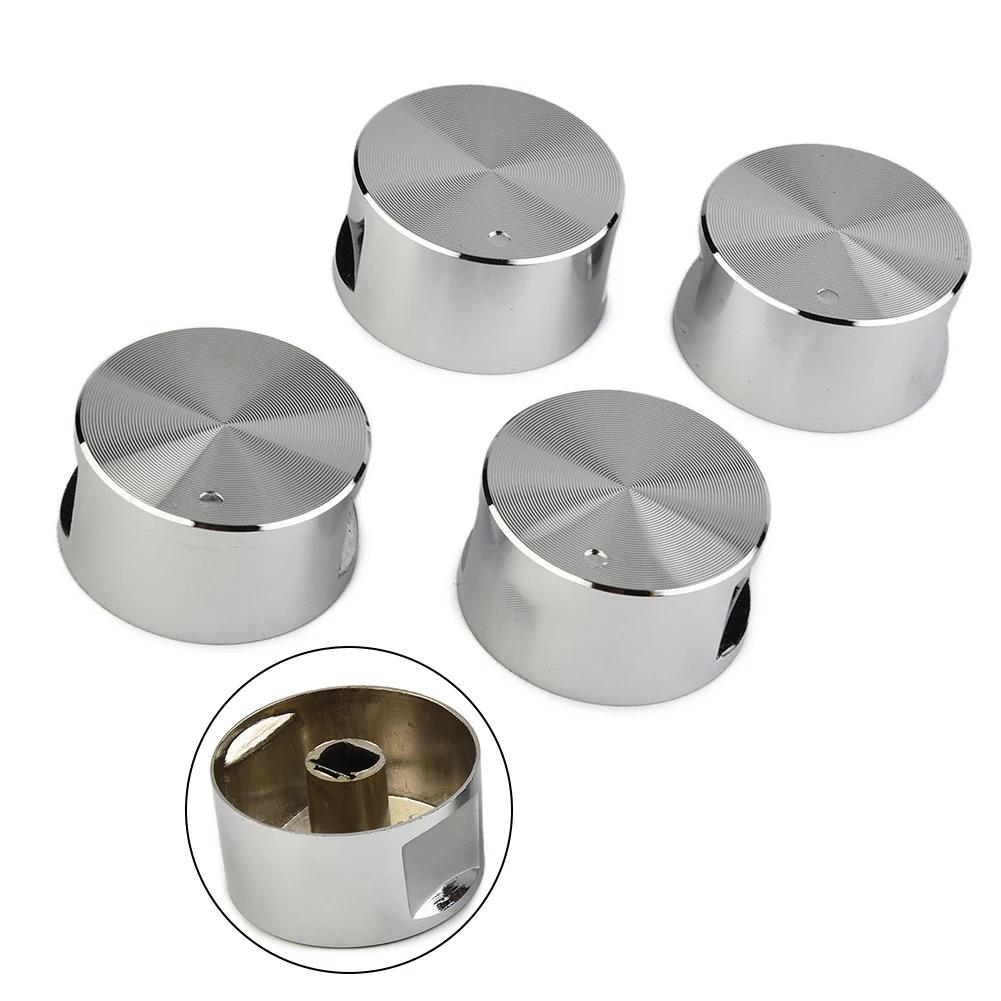 4 pièces interrupteurs rotatifs poignée de table de cuisson à gaz bouton rond en alliage de Zinc cui
