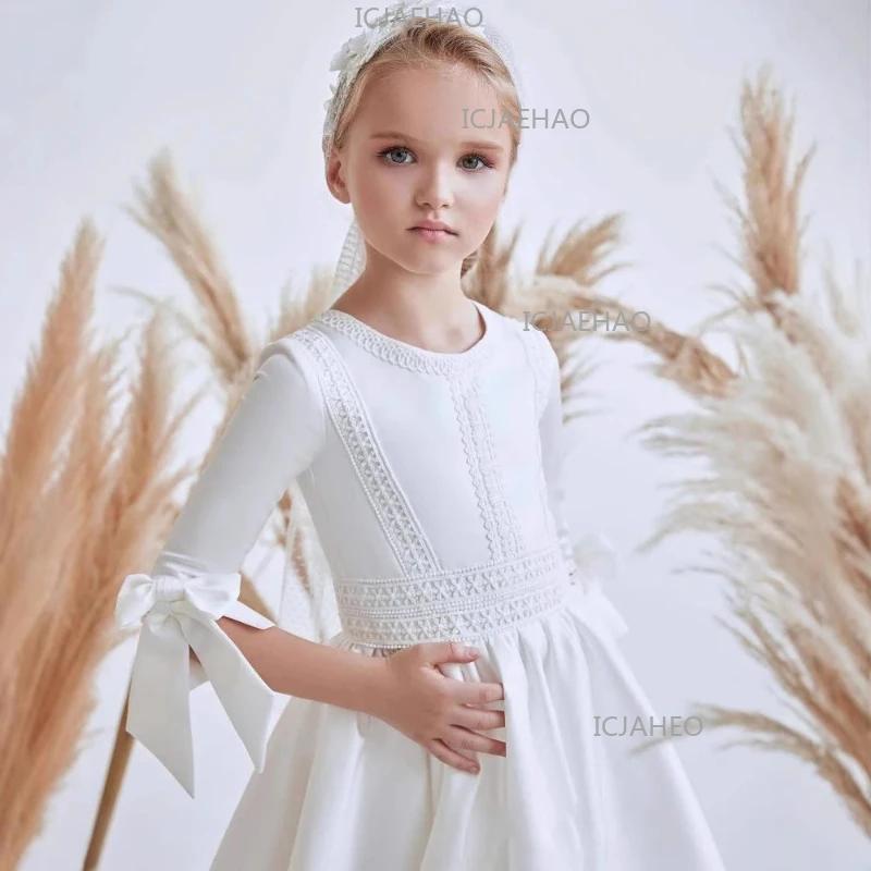 Nouvelle Robe de Mariage à Manches Longues pour Enfants 2026, Robe de Soirée d'Anniversaire pour Fil