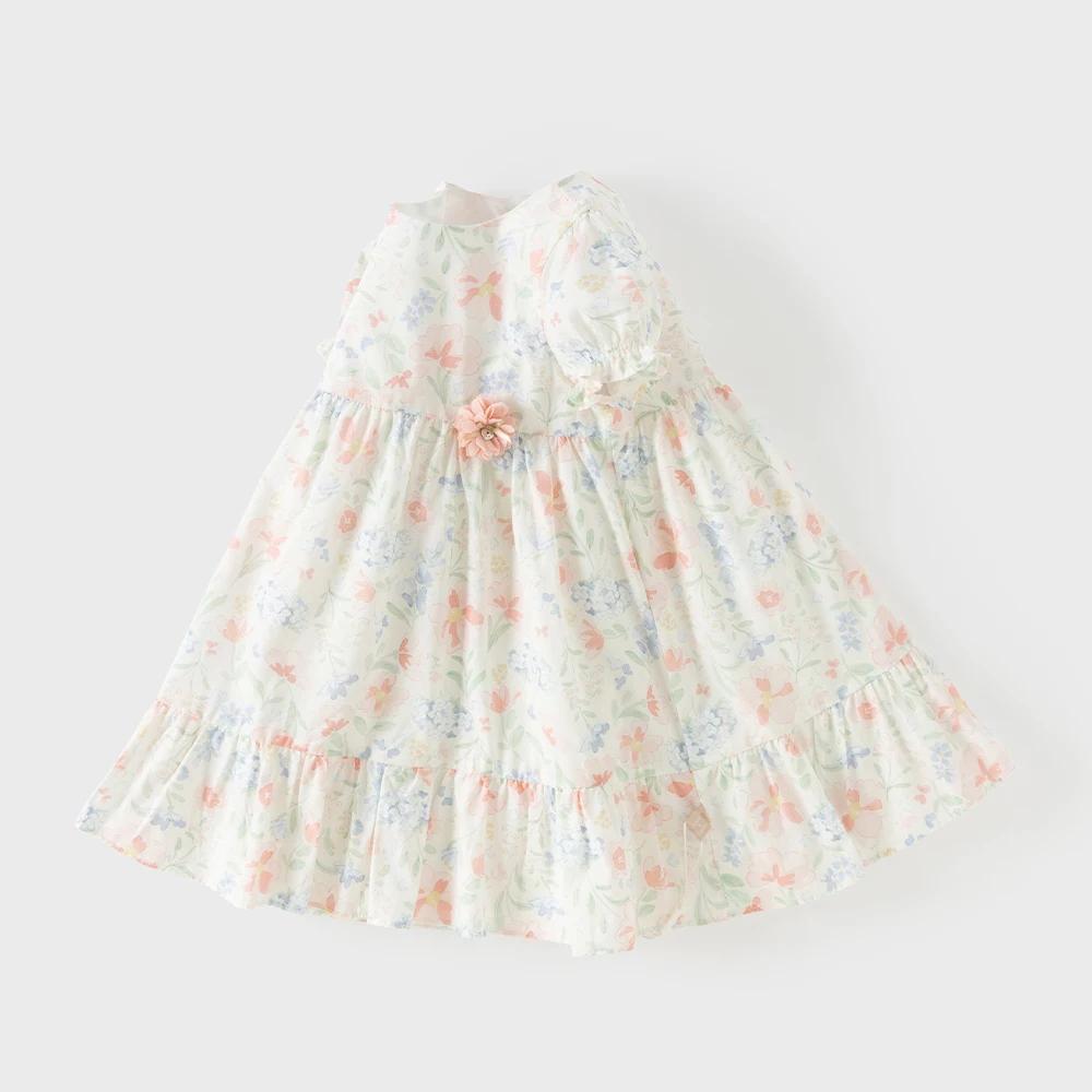 Dave Bella – robes à imprimé floral pour filles, vêtements d'été pour enfants, en pur coton, vêtemen