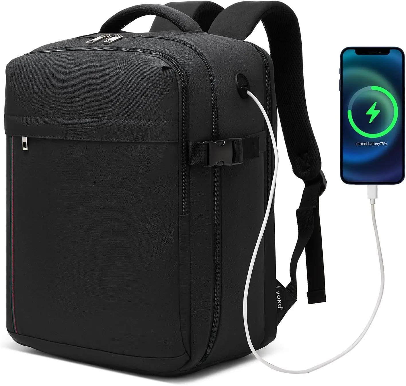 Sac à dos KONO compatible Ryanair, bagage à main 40×30×20cm, imperméable, léger avec compartiment po