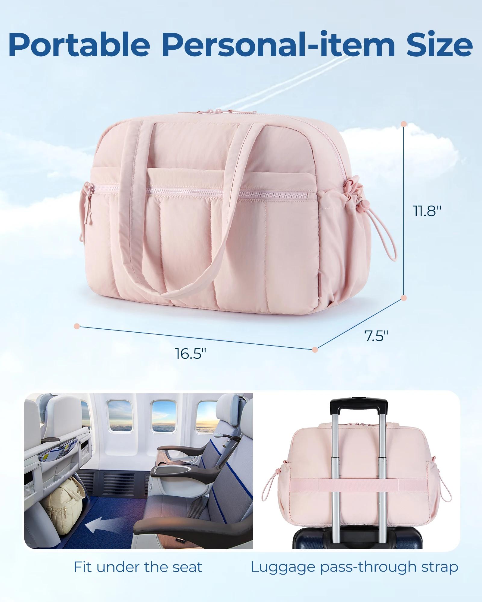 BAGSMART Sac polochon de voyage Sac de sport pour femme avec poche humide Sac à bandoulière pour wee