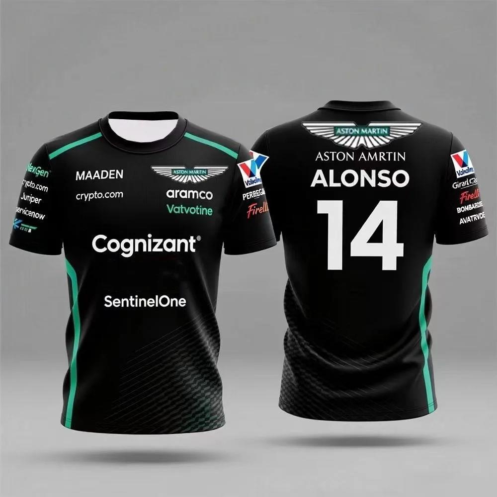 T-shirt à manches courtes Fernando Alonso 14 2026, tenue de course Aston Martin classique, séchage r
