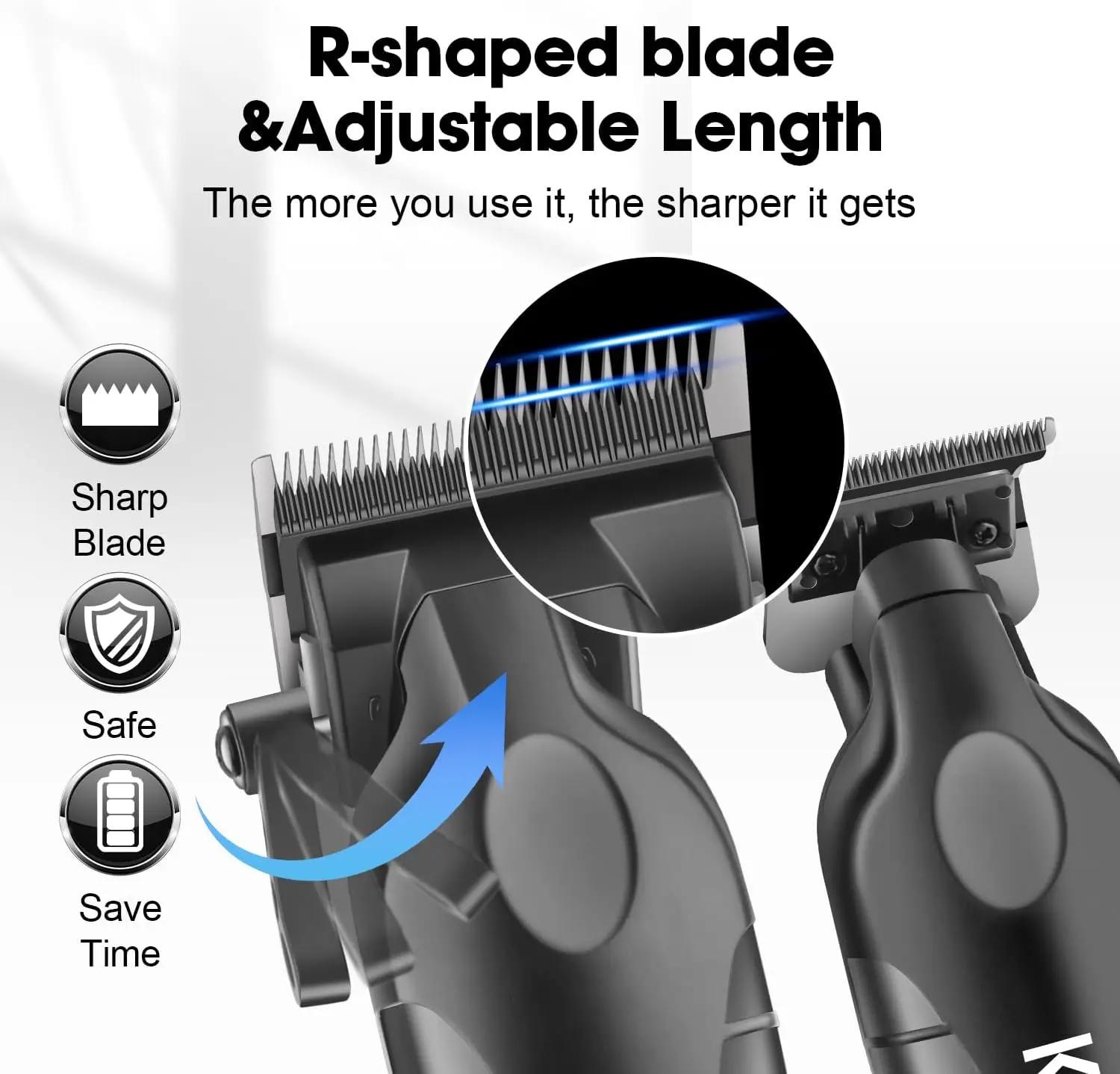 Kemei Kit de tondeuse à cheveux pour hommes, rasoir électrique, tondeuse à cheveux, machine de décou