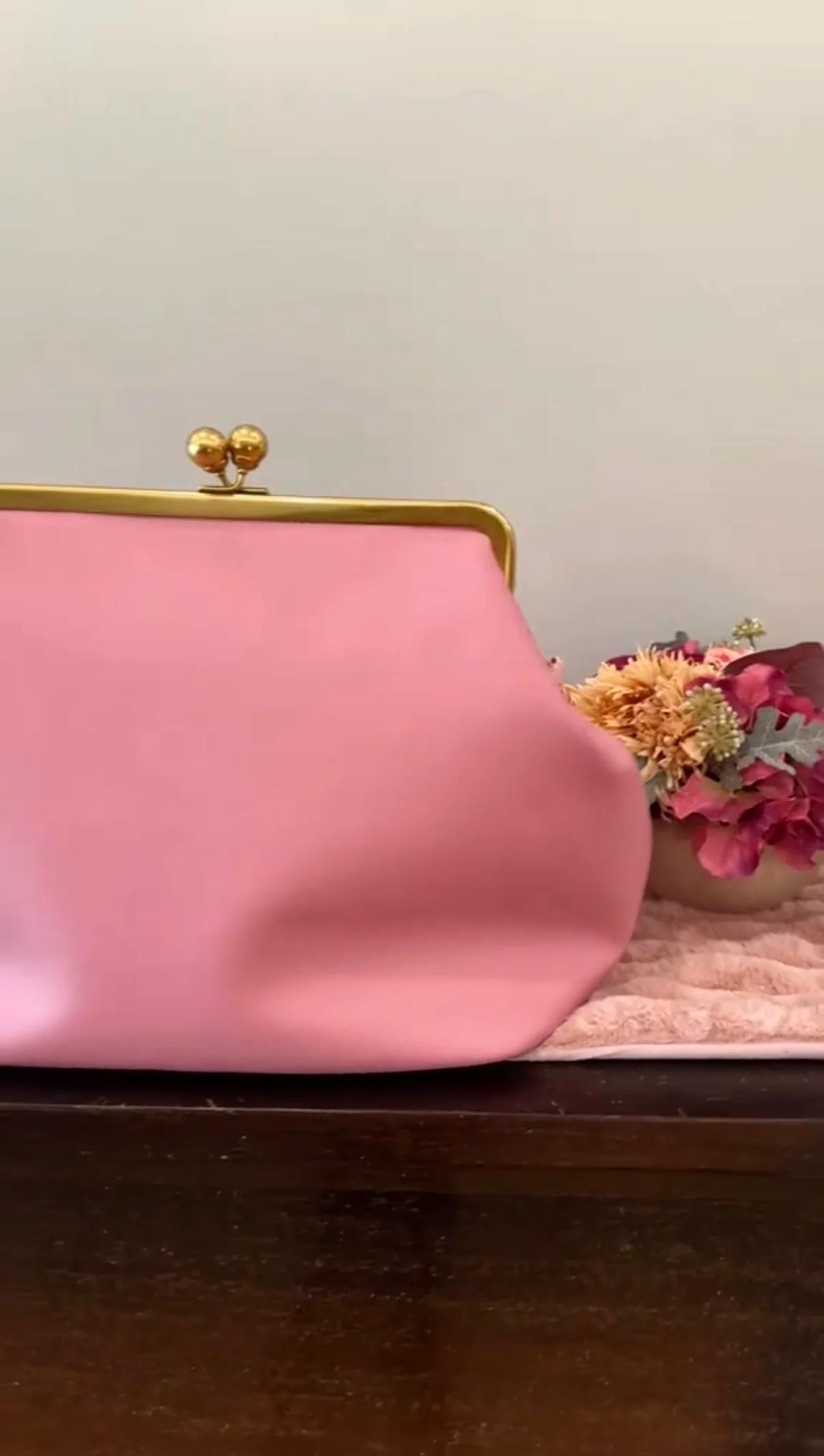 LOST IN VINTAGE sac en cuir artificiel grandes boules baiser-lock grande grande pochette sac à main 