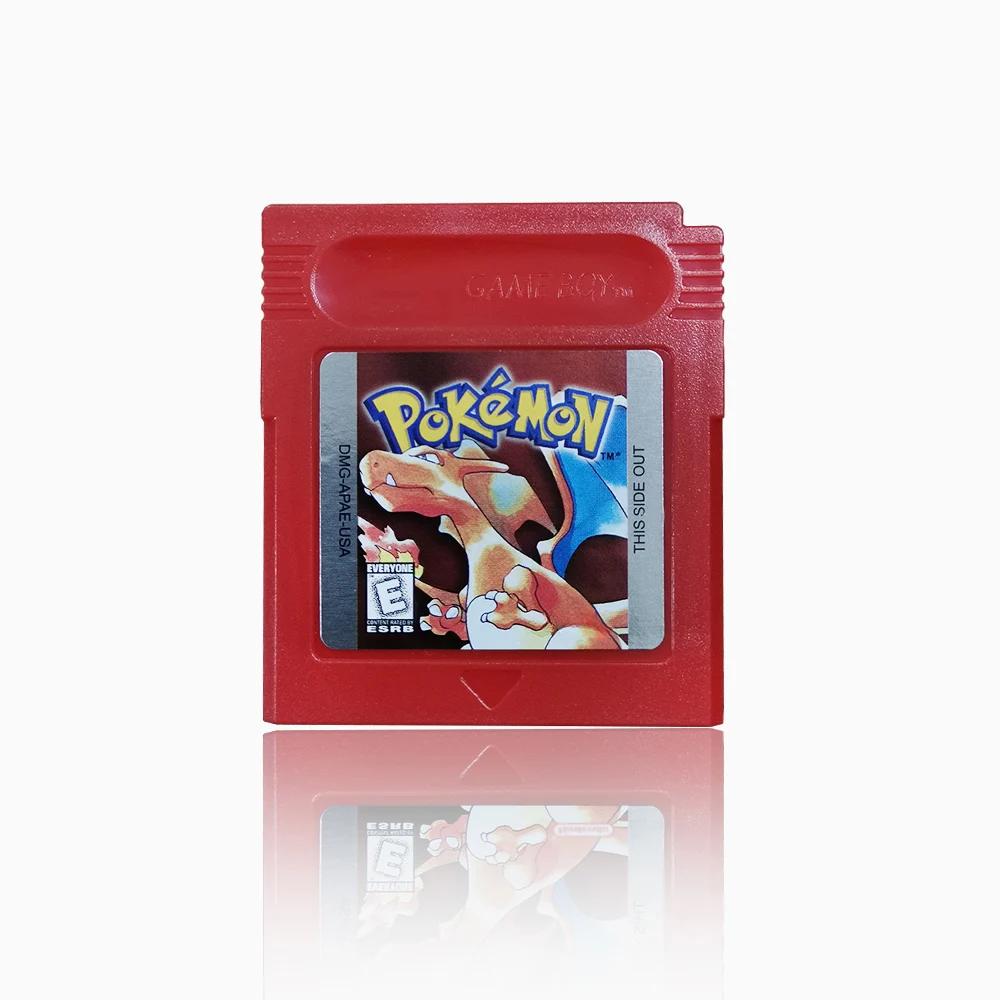 Cartouche de jeu vidéo GBC Pokemon 16 bits, carte de console rouge bleu cristal doré vert argent jau