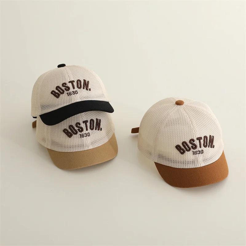 Casquette de baseball brodée pour bébé, respirante en maille, pour l'été, chapeau de soleil pour tou