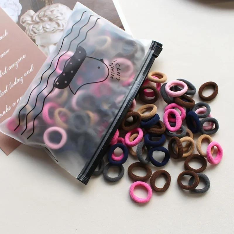 100 pièces 2CM enfants bandes de cheveux élastiques filles gomme Scrunchie élastique pour enfants Ny