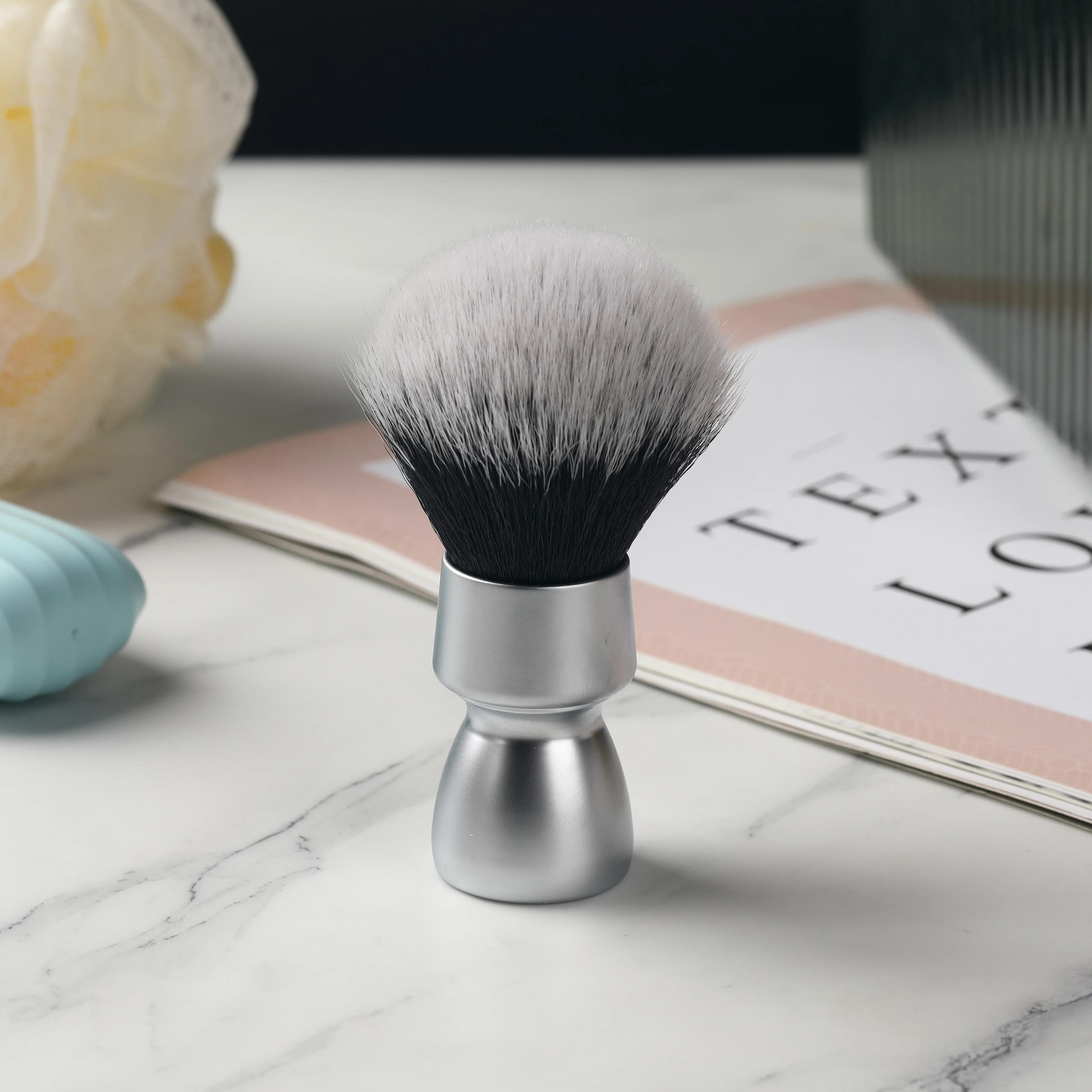 YAQI – brosse de rasage pour hommes, poils synthétiques, poignée en métal lourd, pour smoking, nœud