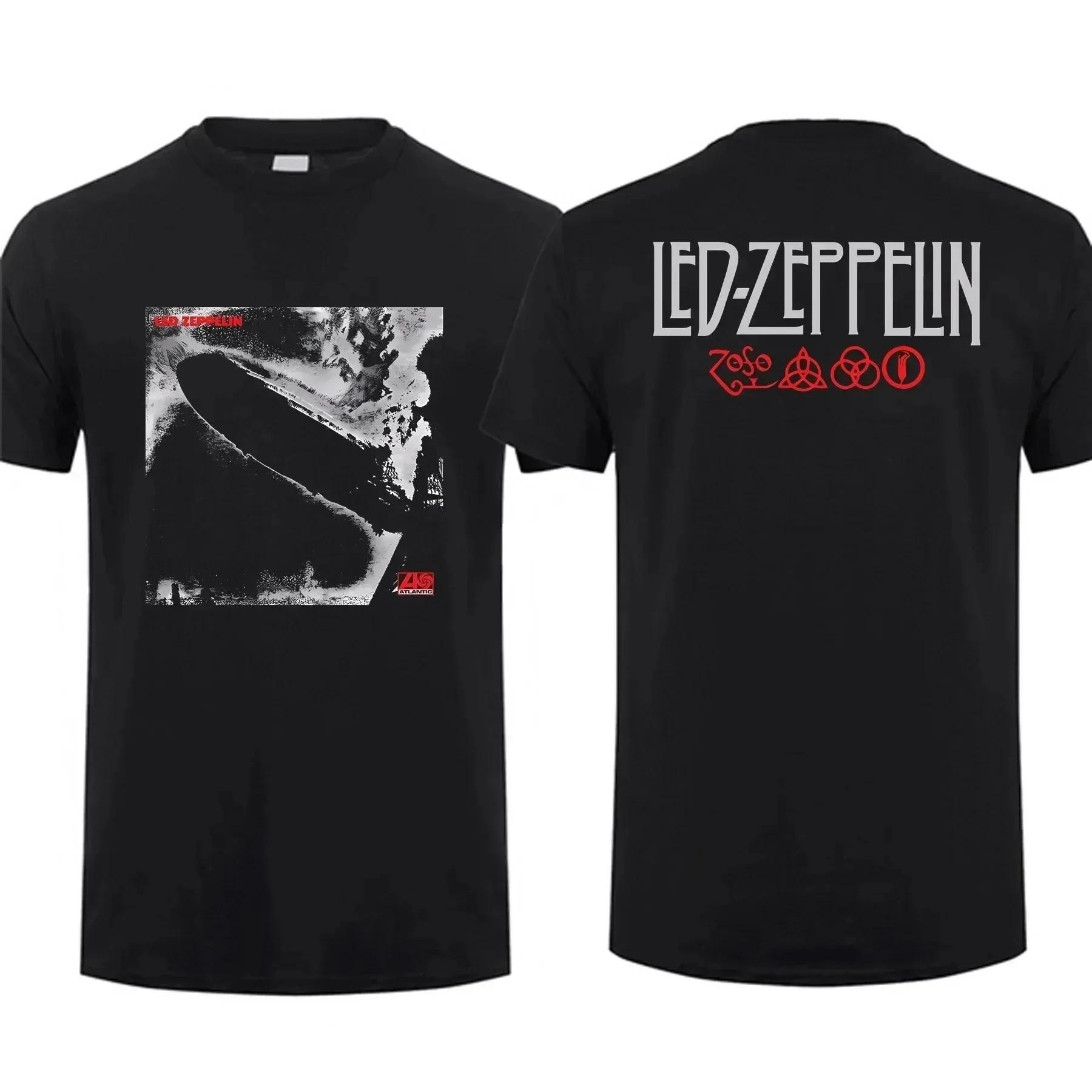 Hip Pop Harajuku T-shirt Vintage groupe de Rock Led Tour mère Zeppelin T-shirt Double face décontrac