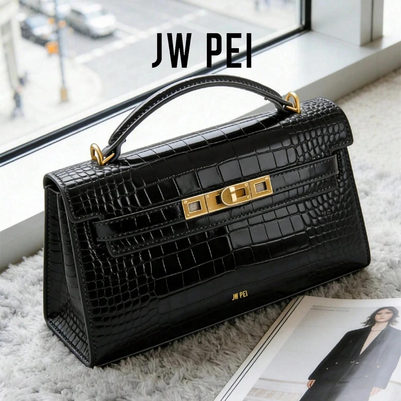 Sac à main de luxe en cuir et tissé avec boucle métallique vintage, poignée courte élégante, sac fou