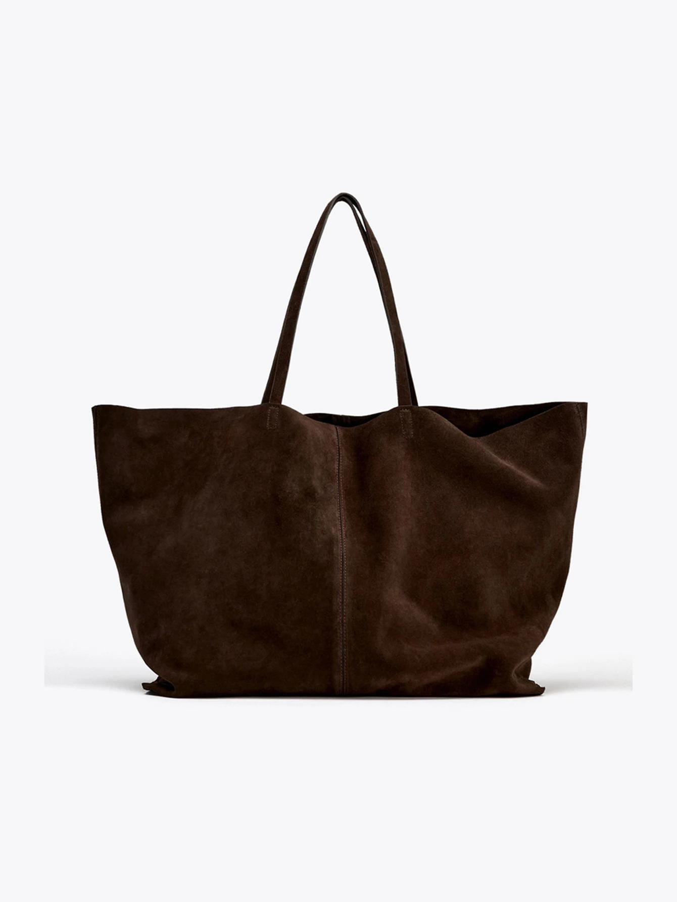 Sac à bandoulière simple pour femme, sac à main en peau de vache, sac de shopping de très grande cap