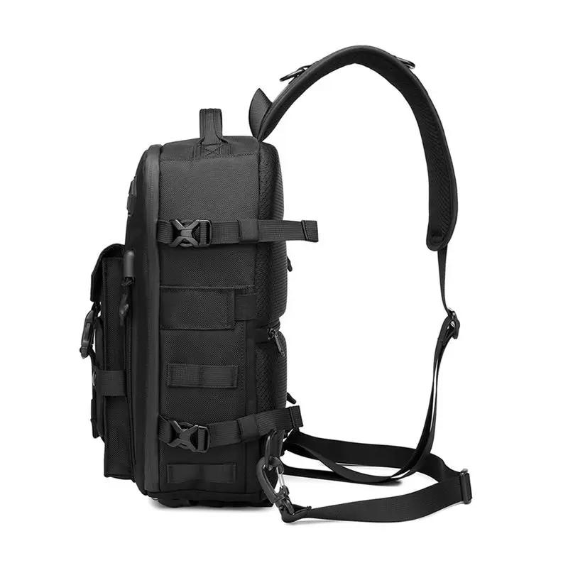 OZUKO-sac à bandoulière pour hommes, sac de poitrine imperméable, sacoche à fermeture éclair, mode s