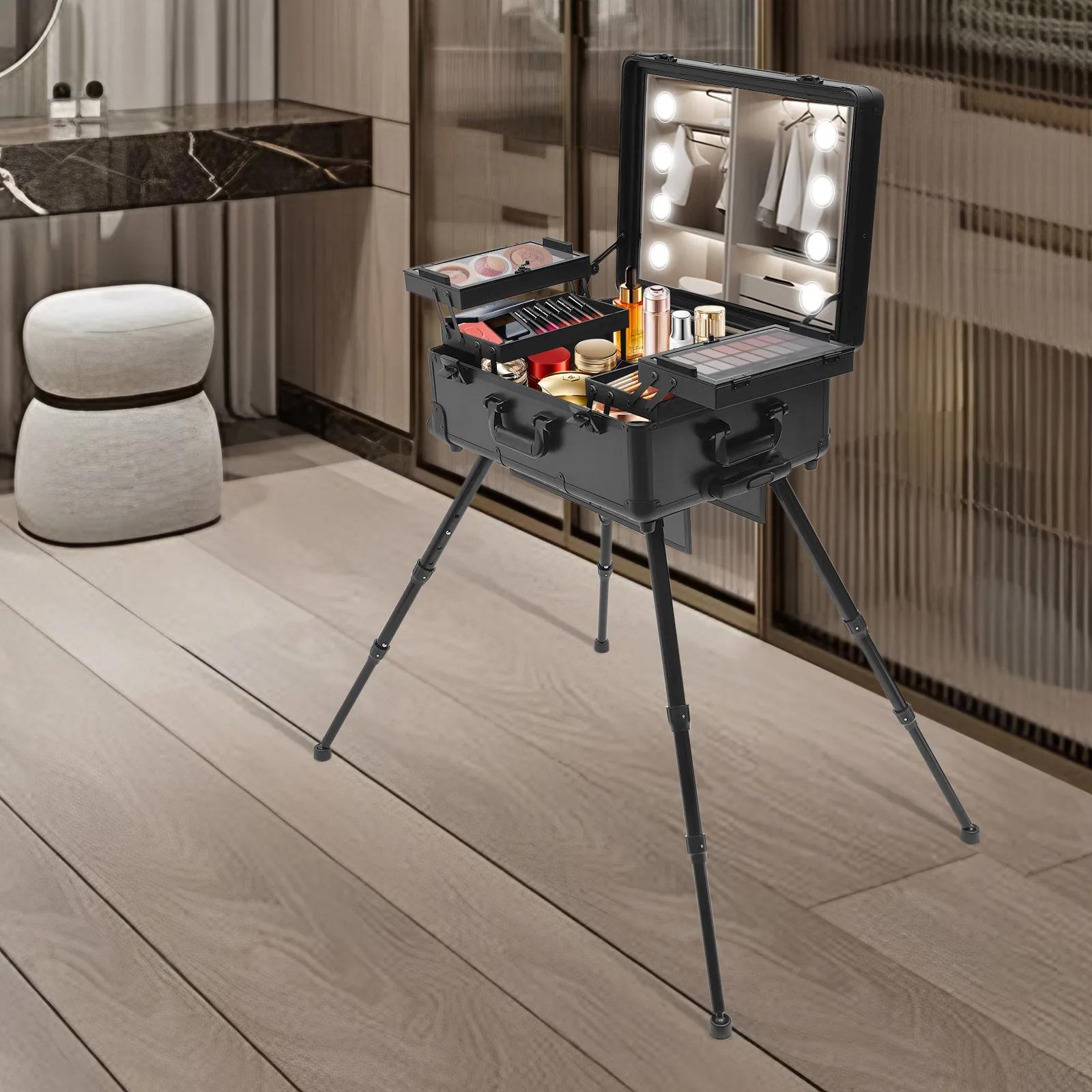 Nouvelle trousse de maquillage multifonctionnelle avec miroir, table de maquillage, étagères profess