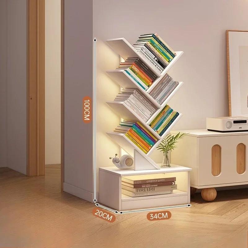 Bibliothèque en forme d'arbre, support à livres en bois massif du sol au plafond, peu encombrant, ét