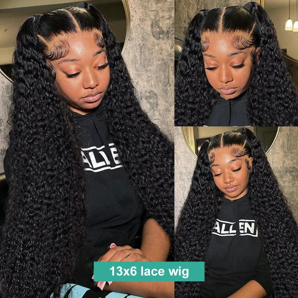 Perruque Lace Front Wig Remy Naturelle Bouclée, Cheveux Humains, 13x6, 13x4, 30 38 Pouces, Densité 1