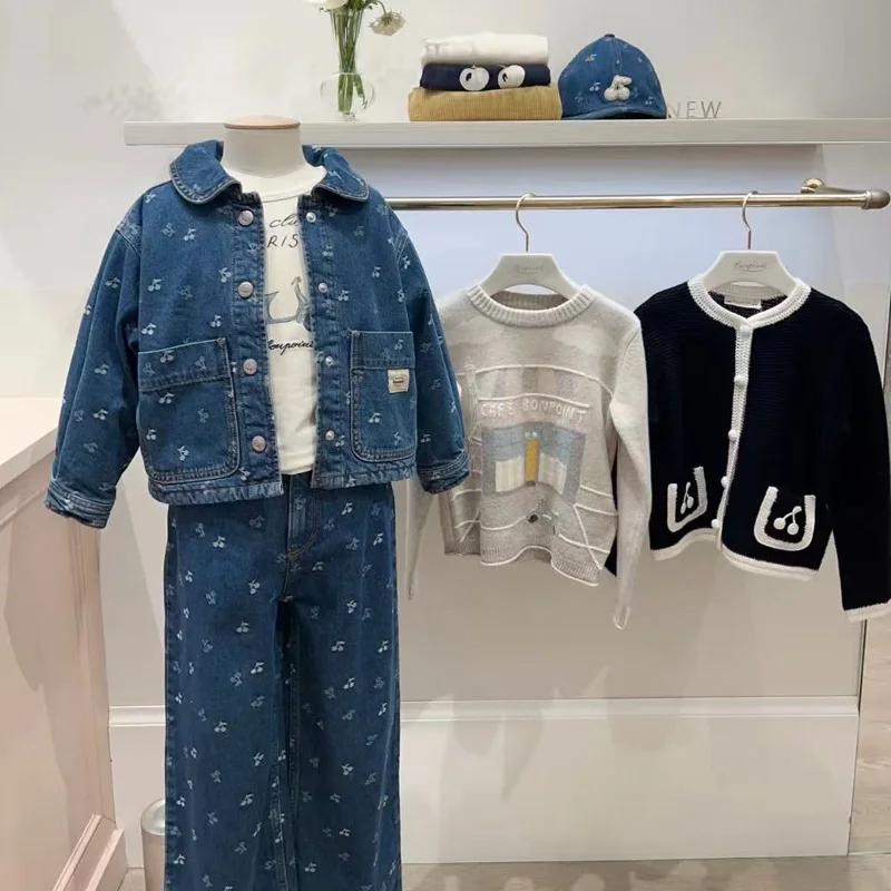 En stock 2025 automne BP bébé filles veste blanche garçons dessin animé pulls manteau chaud pour fil
