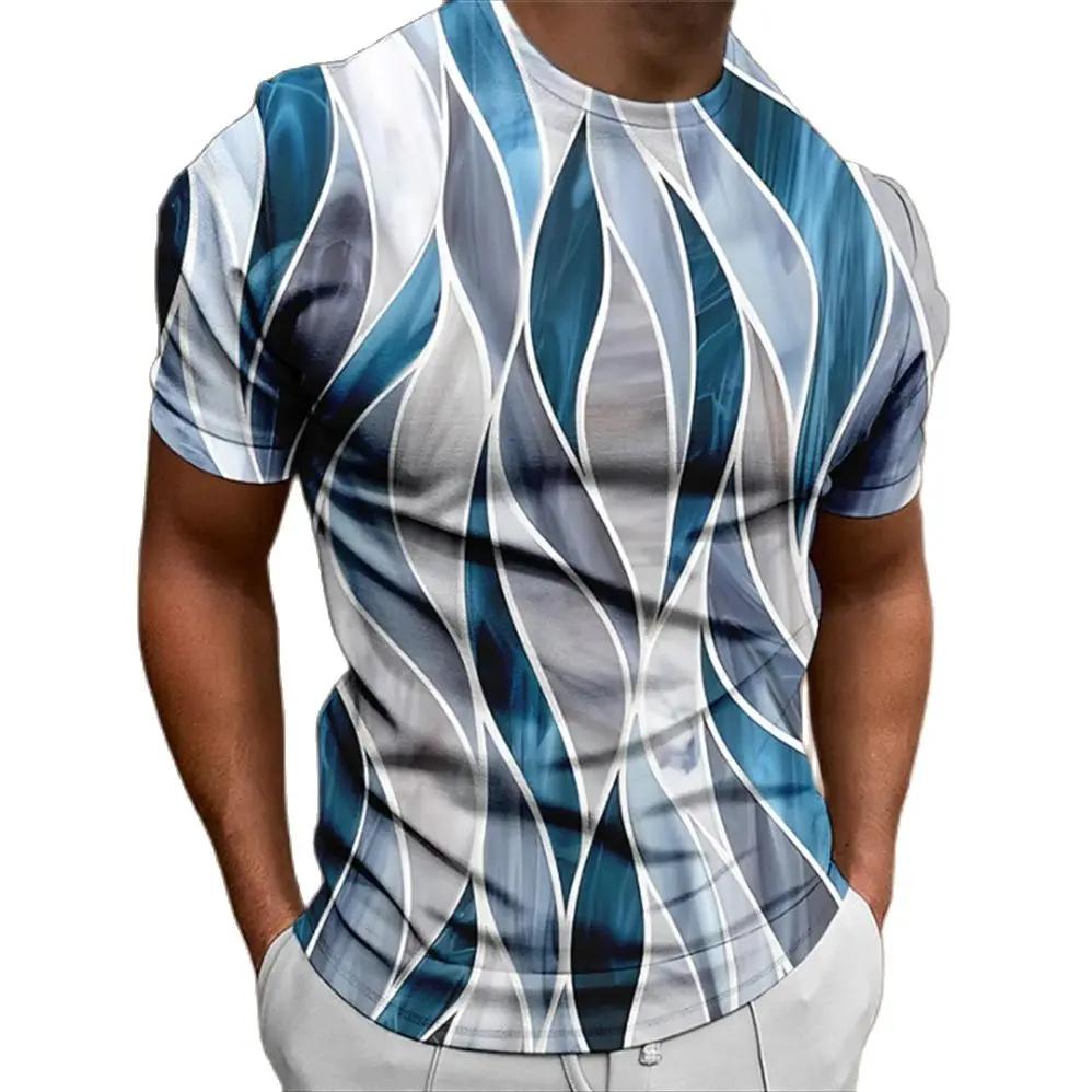 T-shirt manches courtes col rond homme, estival et à la mode, avec impression 3D, punk, streetwear, 