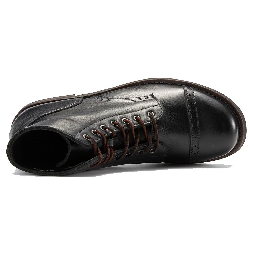 Bottes de Combat en cuir véritable pour hommes, chaussures de luxe, élégantes, faites à la main, poi