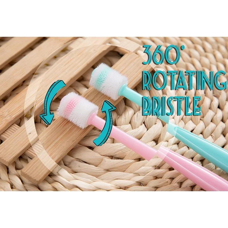 TONG-Brosse à dents en silicone souple pour petit chien et chat, étui de soins dentaires, facile à m