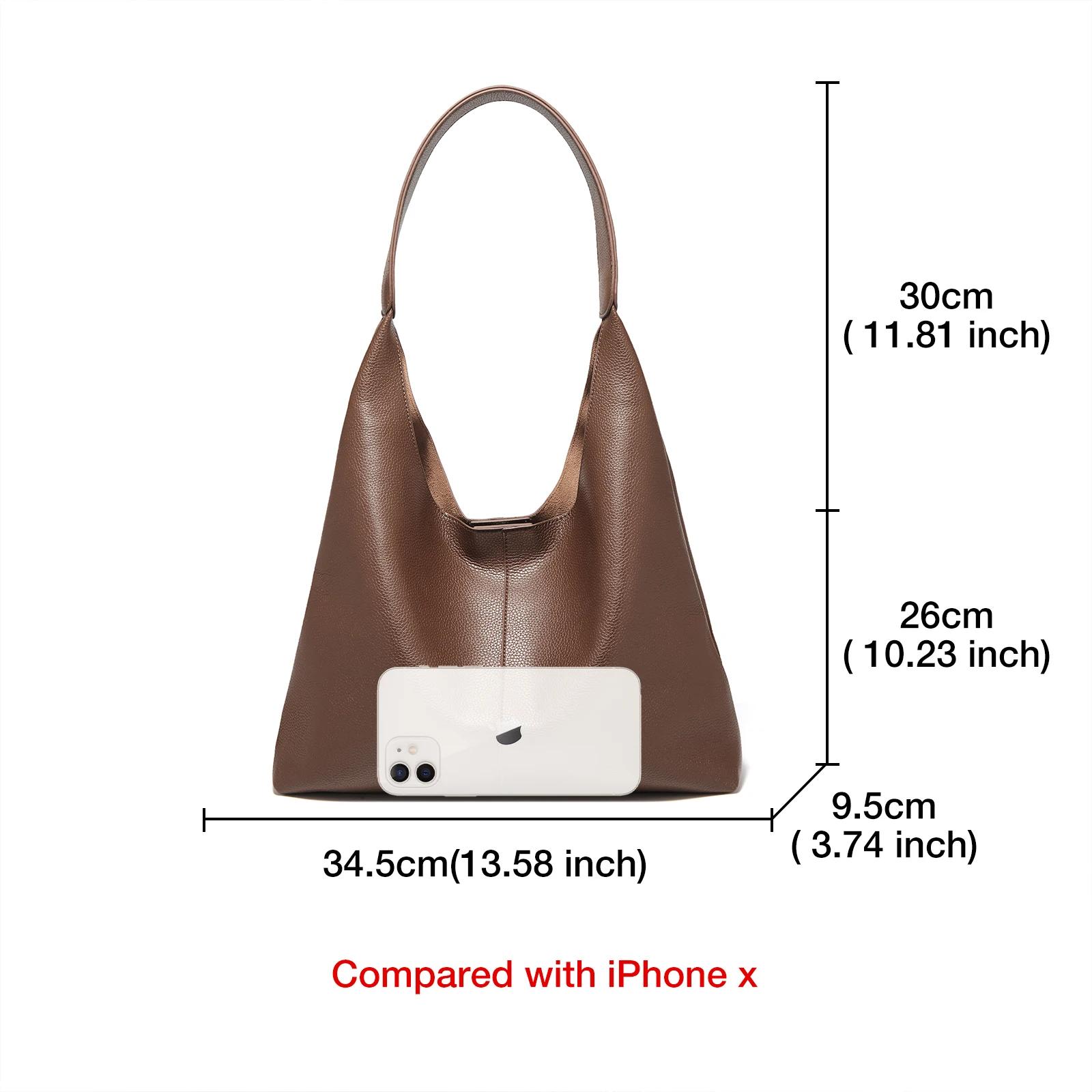 Sac fourre-tout d'épaule en cuir fendu pour femme FOXER, nouvelle collection 2026, sac à main décont