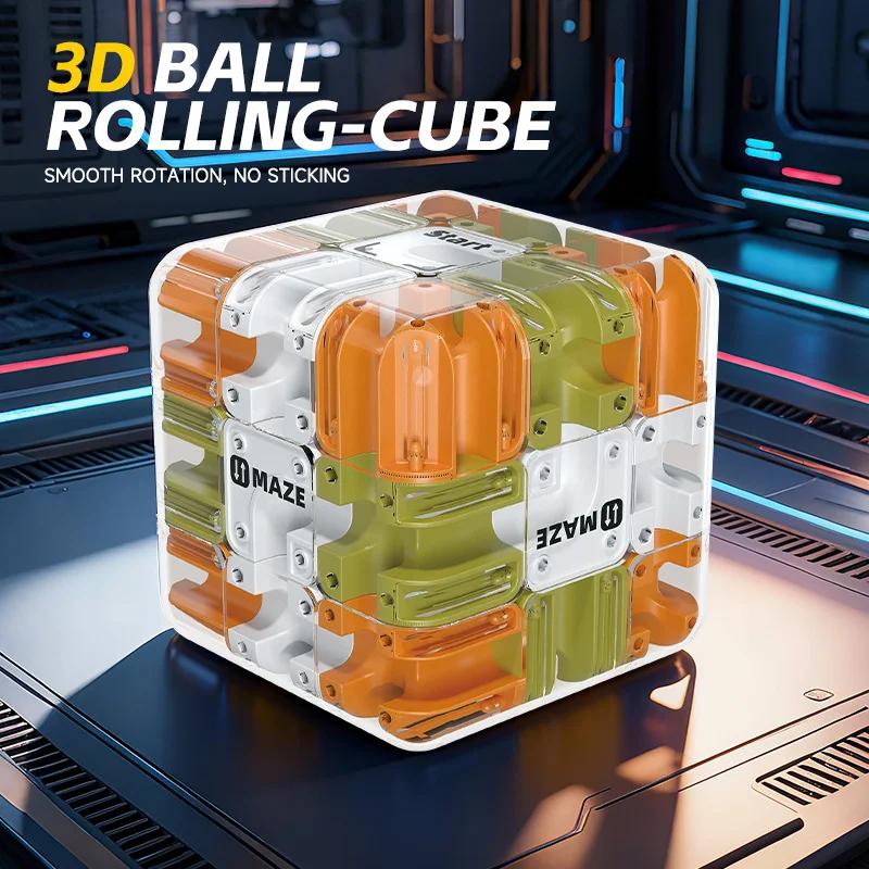 Cube magique roulant à billes 3D, labyrinthe pour enfants, jouet de fidélisation, pensée logique, so