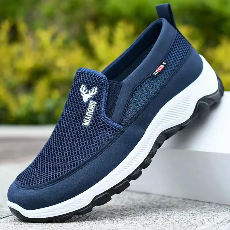 ​ Chaussures pour hommes espadrilles décontractées été respirant maille imperméable en plein air san