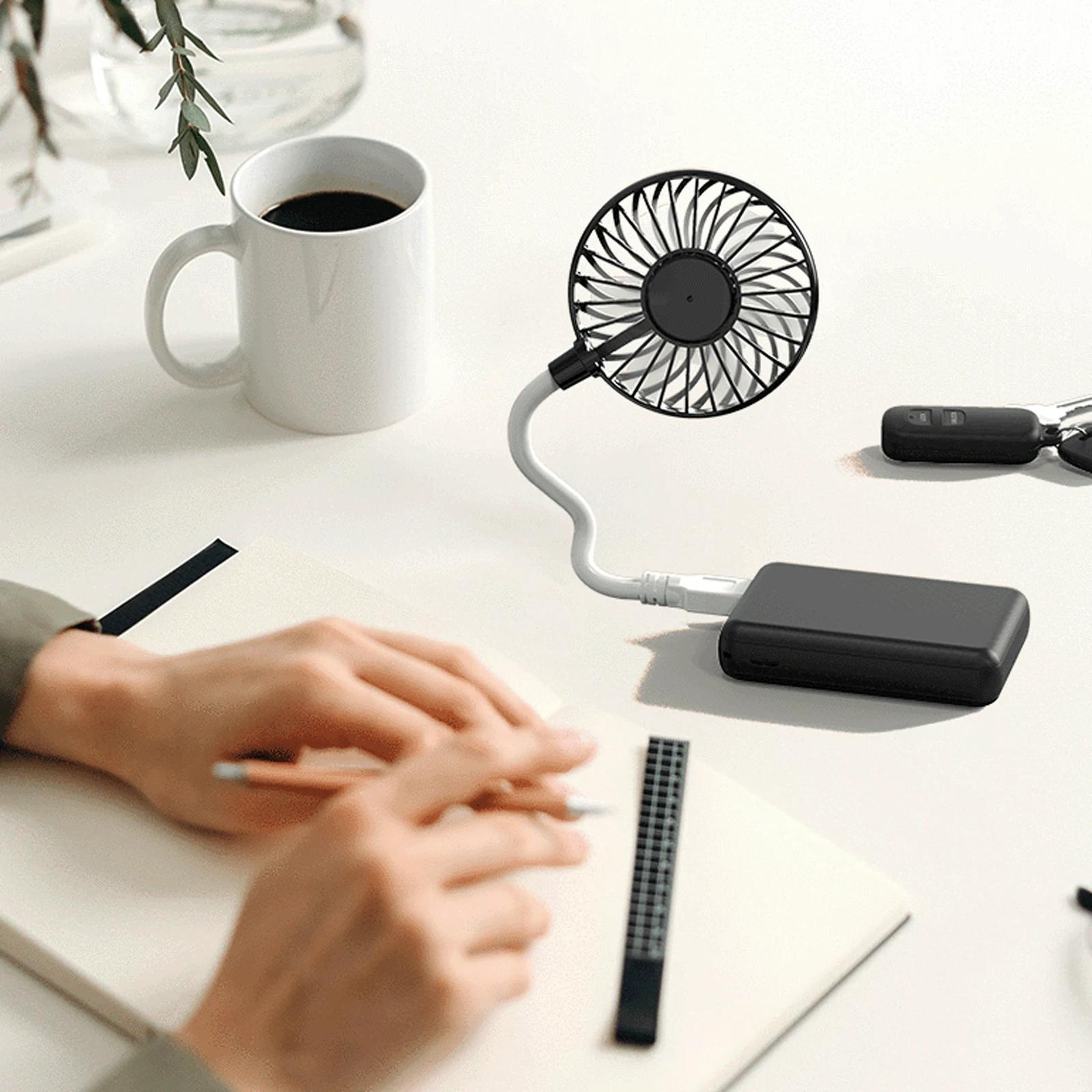 Mini ventilateur de bureau USB portable, moteur sans balais, rotation à 360 °, ventilateur de poche,