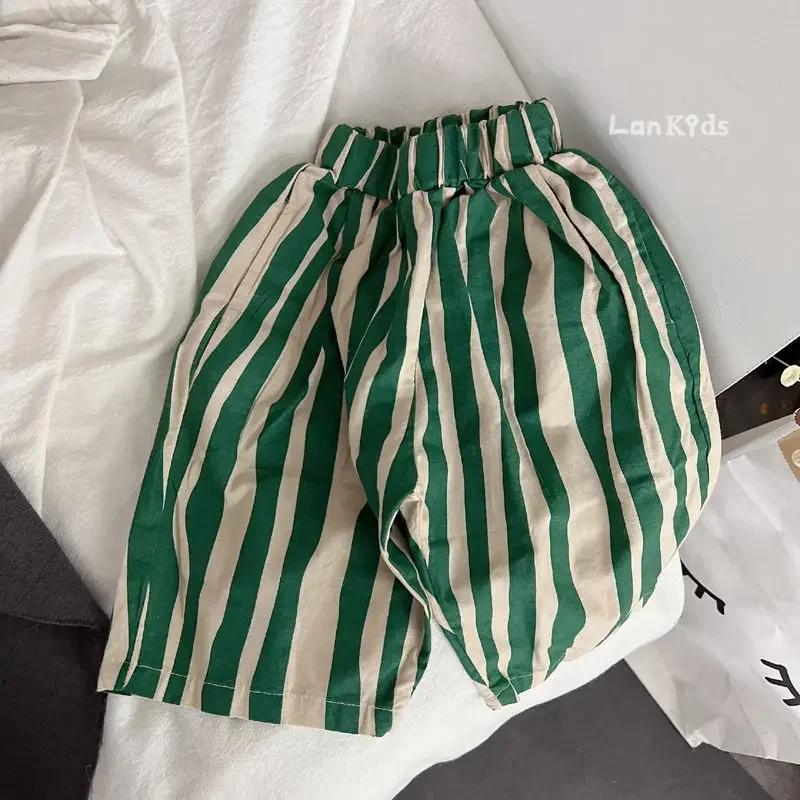 Short doux et respirant pour bébés garçons et filles, pantalon rayé décontracté pour enfants, longue