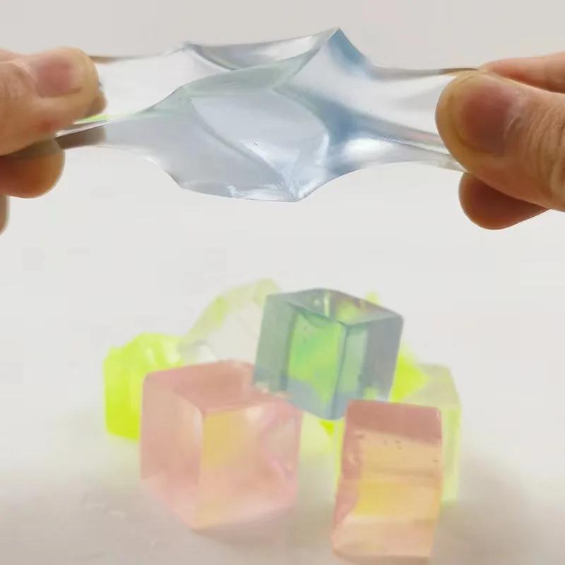 Fidget Toy Mini jouets spongieux Mochi bloc de glace balle anti-Stress jouet Kawaii Cube Transparent