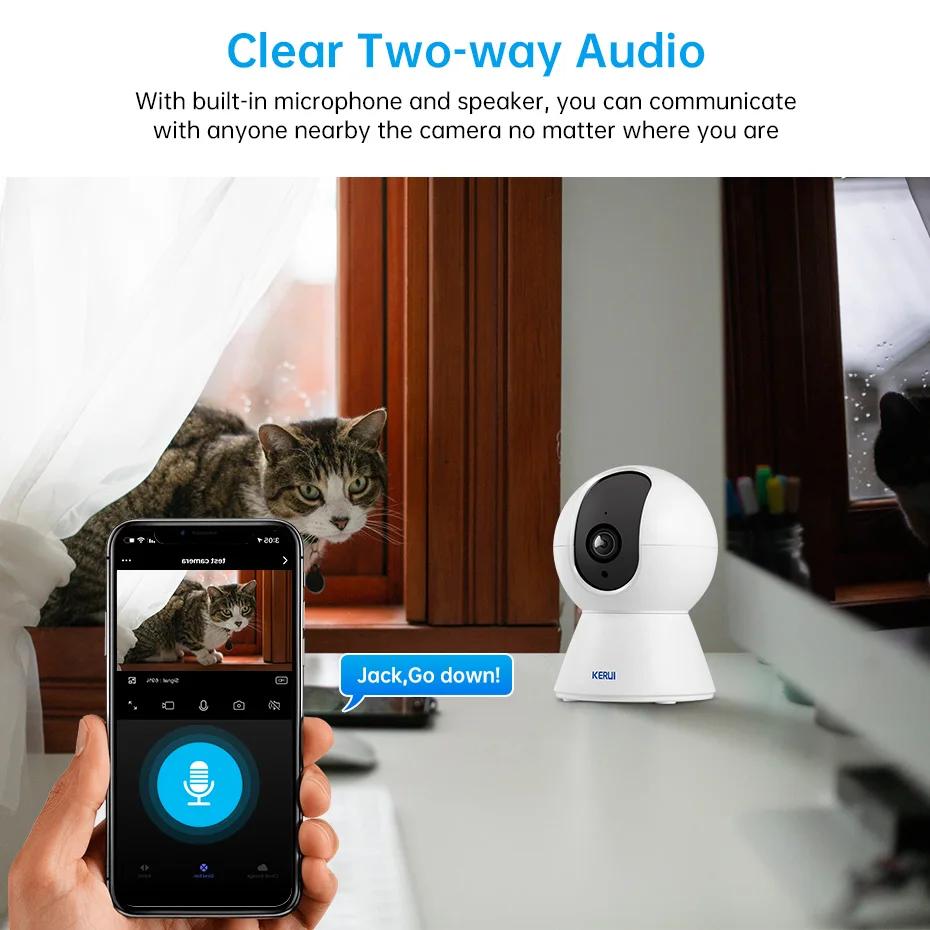 KERUI WiFi IP animaux caméra sécurité à domicile chien chats caméra Tuya Smart 4K 8MP HD vidéo Visio