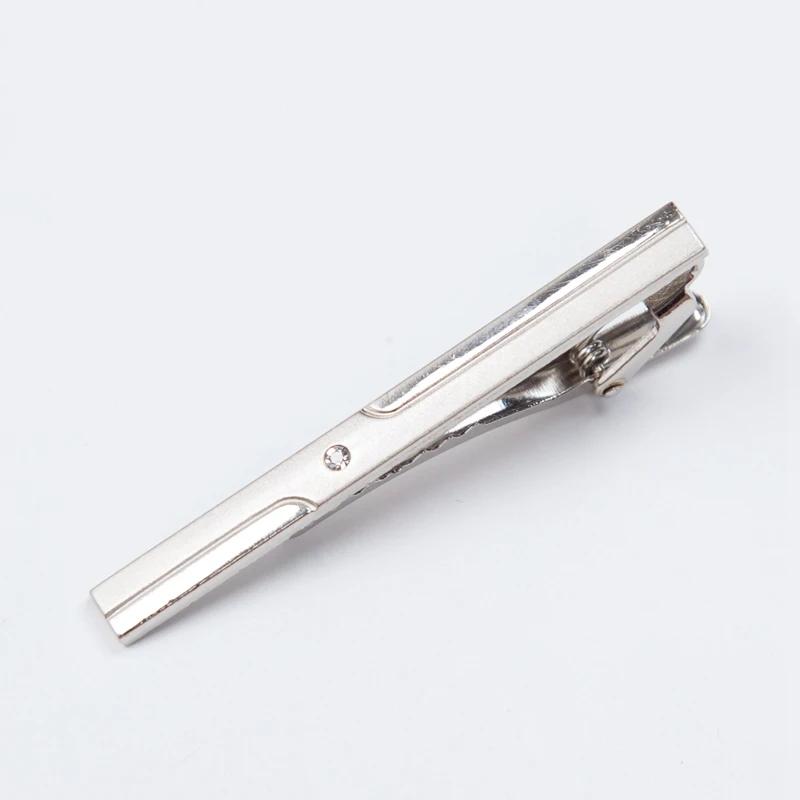 Pince à cravate en métal couleur argent pour hommes, pour cadeaux de mariage, fermoir à cravate, bar