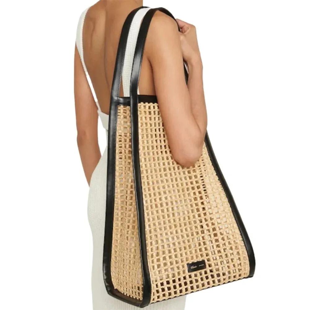 Sac de plage tissé en raphia pour femmes, sacoche de luxe de marques célèbres, amissié, décontracté 