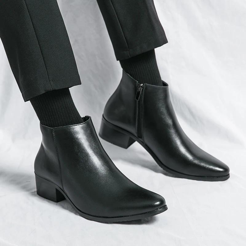 Chaussures pour hommes Chelsea bottes casual affaires rétro bottines homme chaussures de marche chau