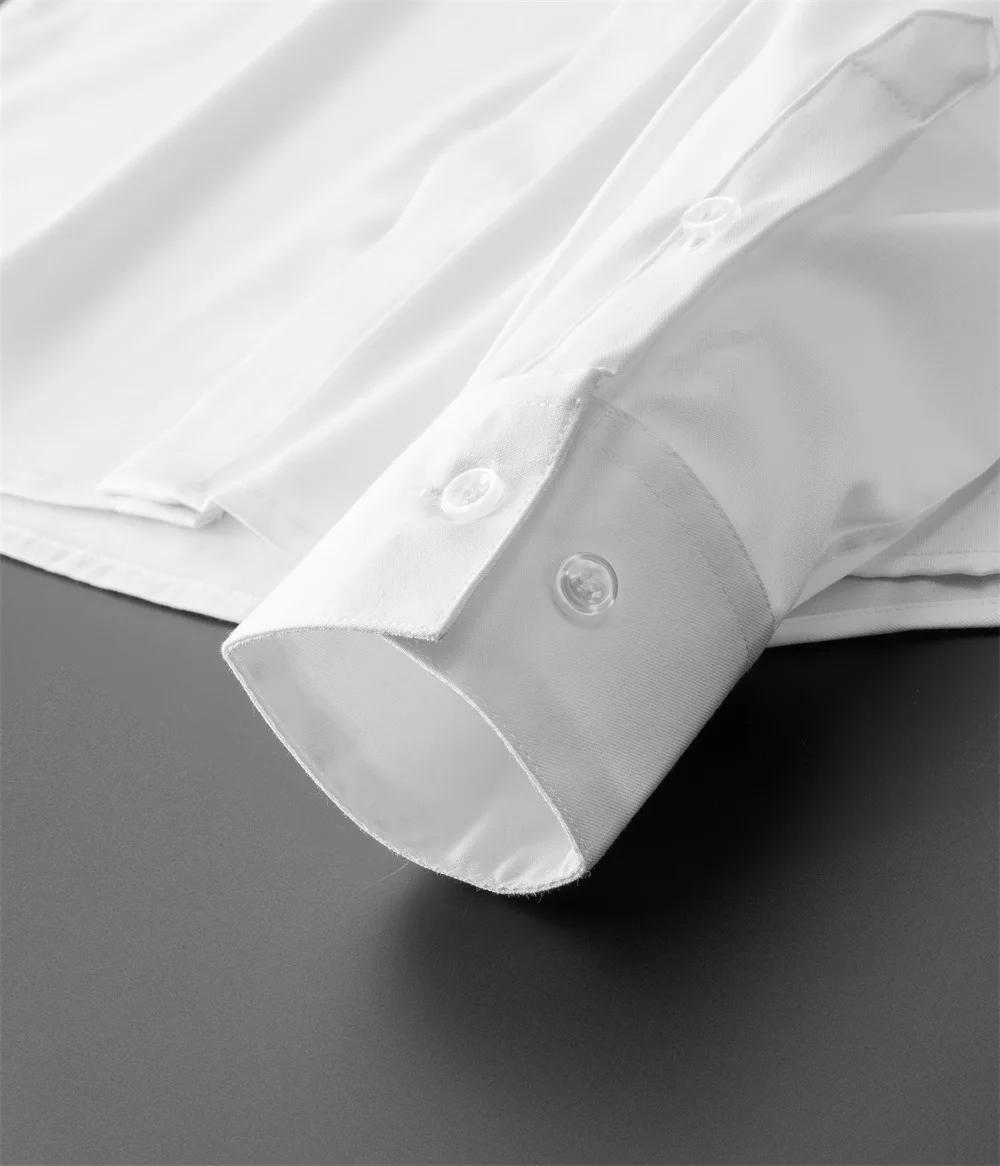 Chemise de luxe à manches longues pour hommes, avec strass, chemises décontractées, pour Banquet, fê