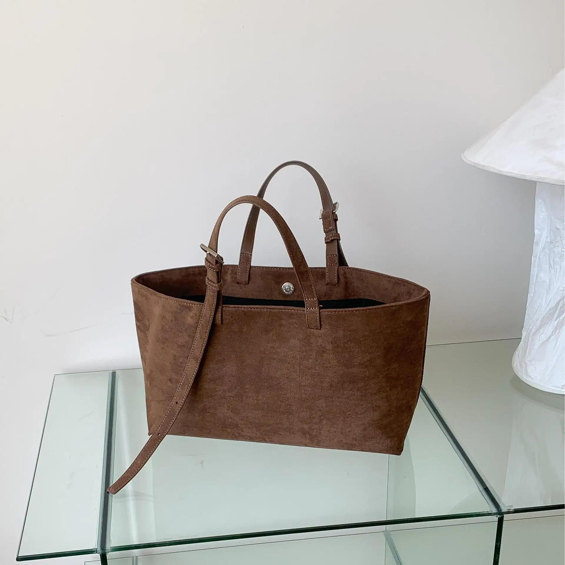 Sac fourre-tout rétro en Faux daim pour femmes, sacs à bandoulière de grande capacité pour femmes, s