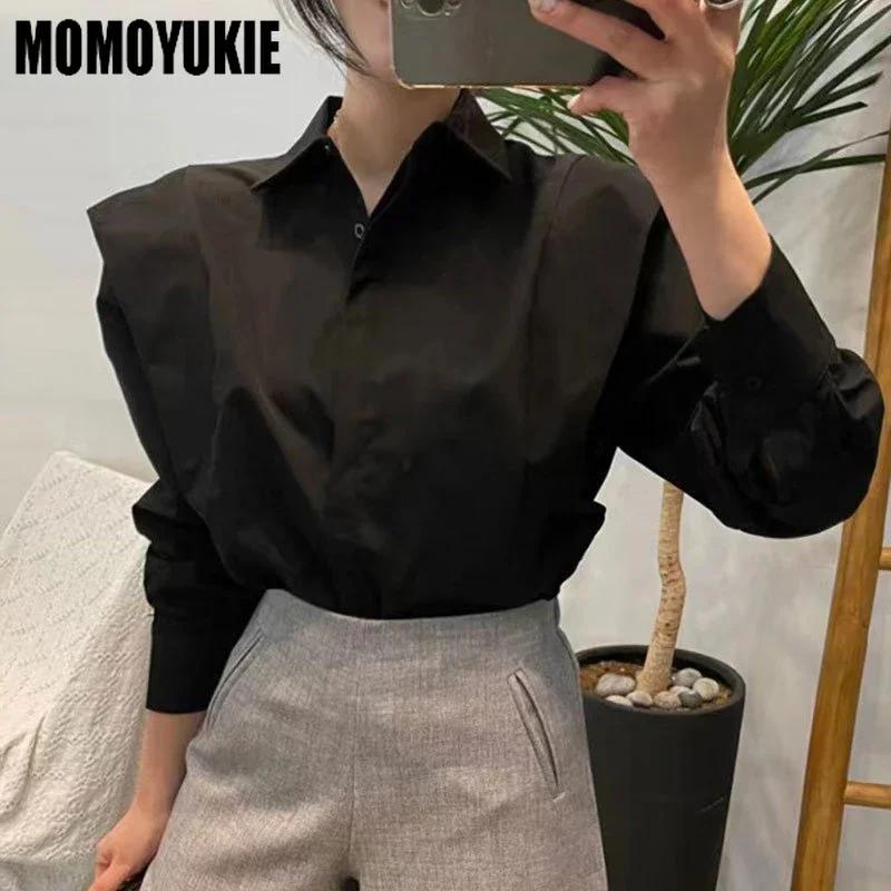 2023 printemps femmes Blouses mode Vintage Simple panneau de fermeture volants à manches longues loi