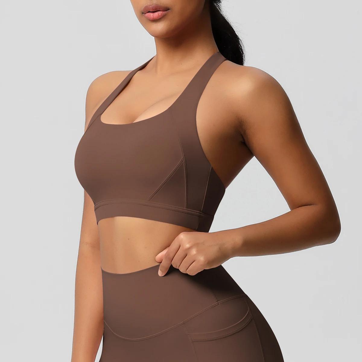 Femmes Fitness Yoga soutiens-gorge Sexy fronde beauté dos Fitness Push Up sport femmes sous-vêtement