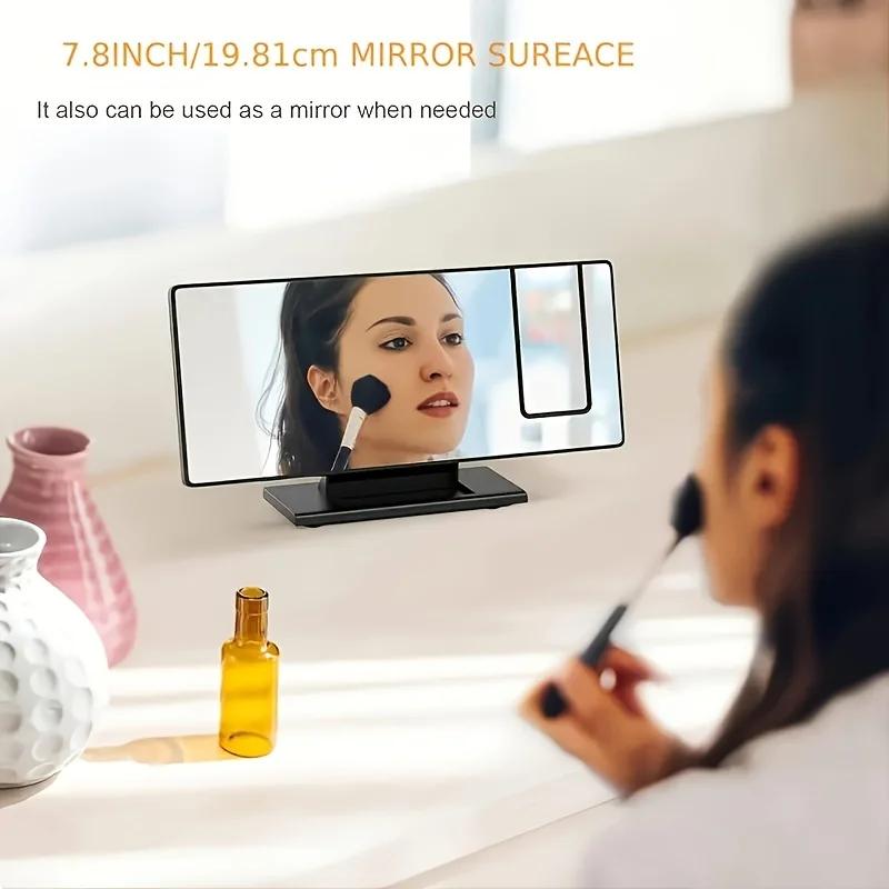 Réveil de projection multifonctionnel miroir, 1 pièce, horloge lumineuse intelligente, horloge de pr