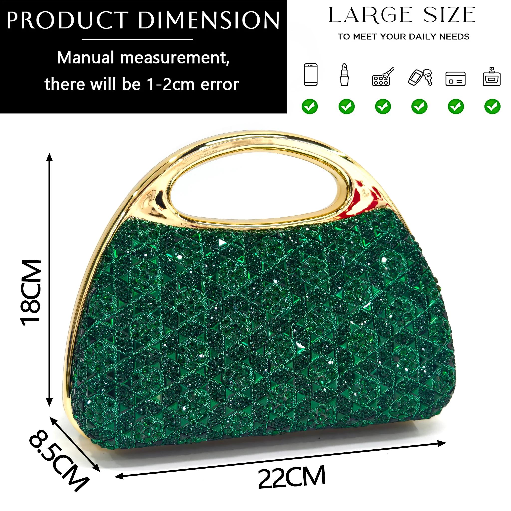 Sandales à talons hauts vertes chic avec strass et sac assorti élégant pour femmes, idéales pour les