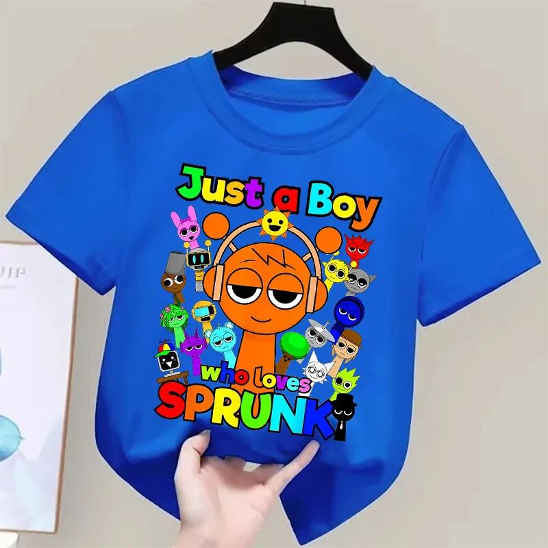 Jeu d'été Sprunki Incredibox dessin animé imprimé coton enfants T-Shirts garçons décontracté à manch