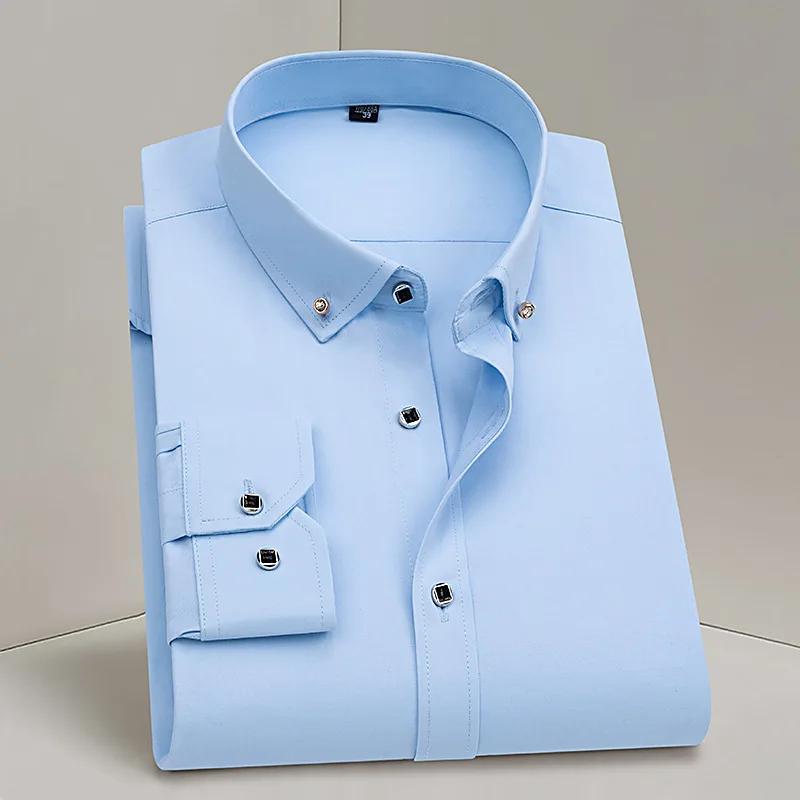 Offre spéciale hommes d'affaires robe chemise formelle mode mince classique basique diamant bouton à