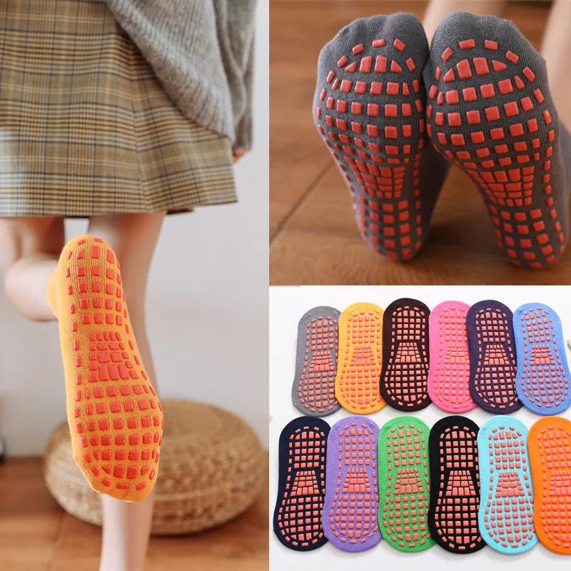 Chaussettes antidérapantes pour enfants et adultes, chaussettes de Trampoline Parent-enfant, chausse