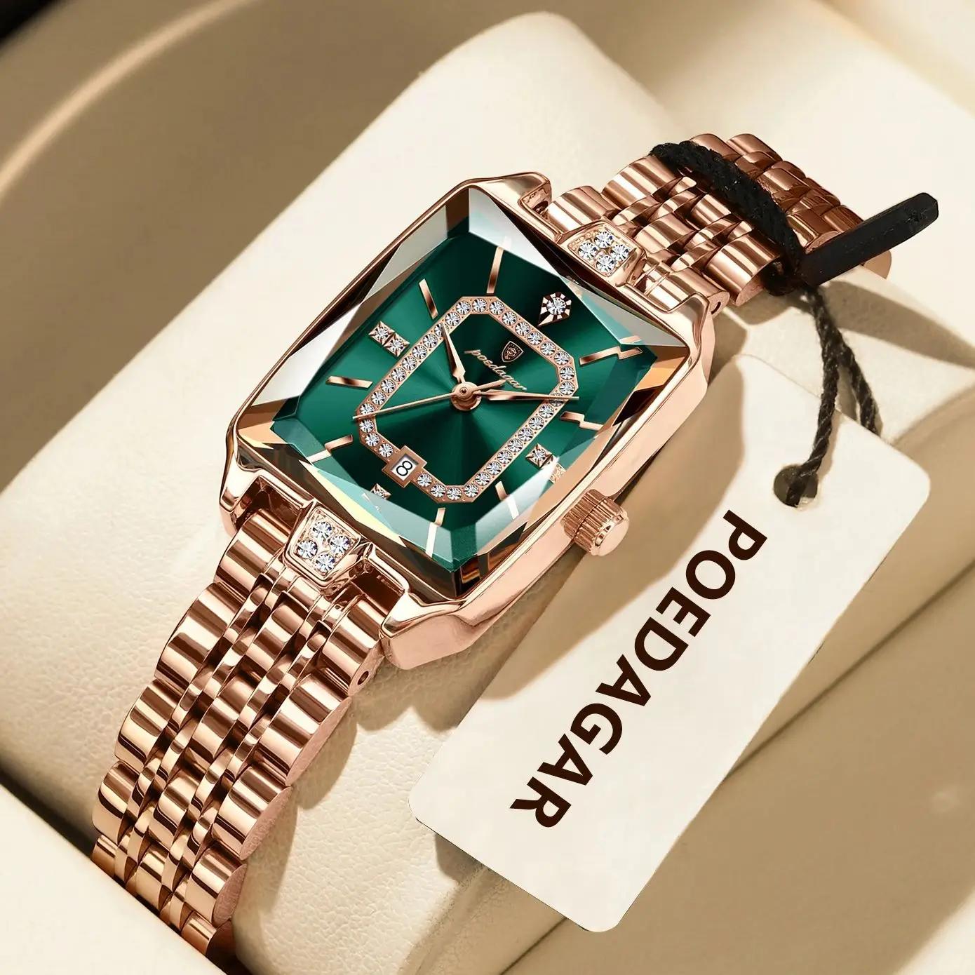 POEDAGAR luxe femme montre étanche Date haute qualité décontracté dames montre-bracelet en acier ino