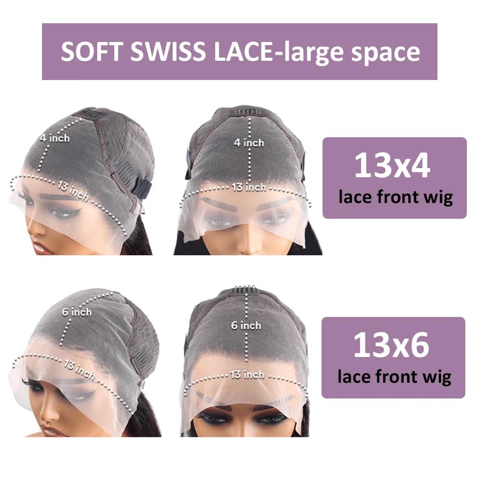 Wiggogo 250 densité 30 pouces vague profonde frontale perruque Hd dentelle perruque 13X6 cheveux hum