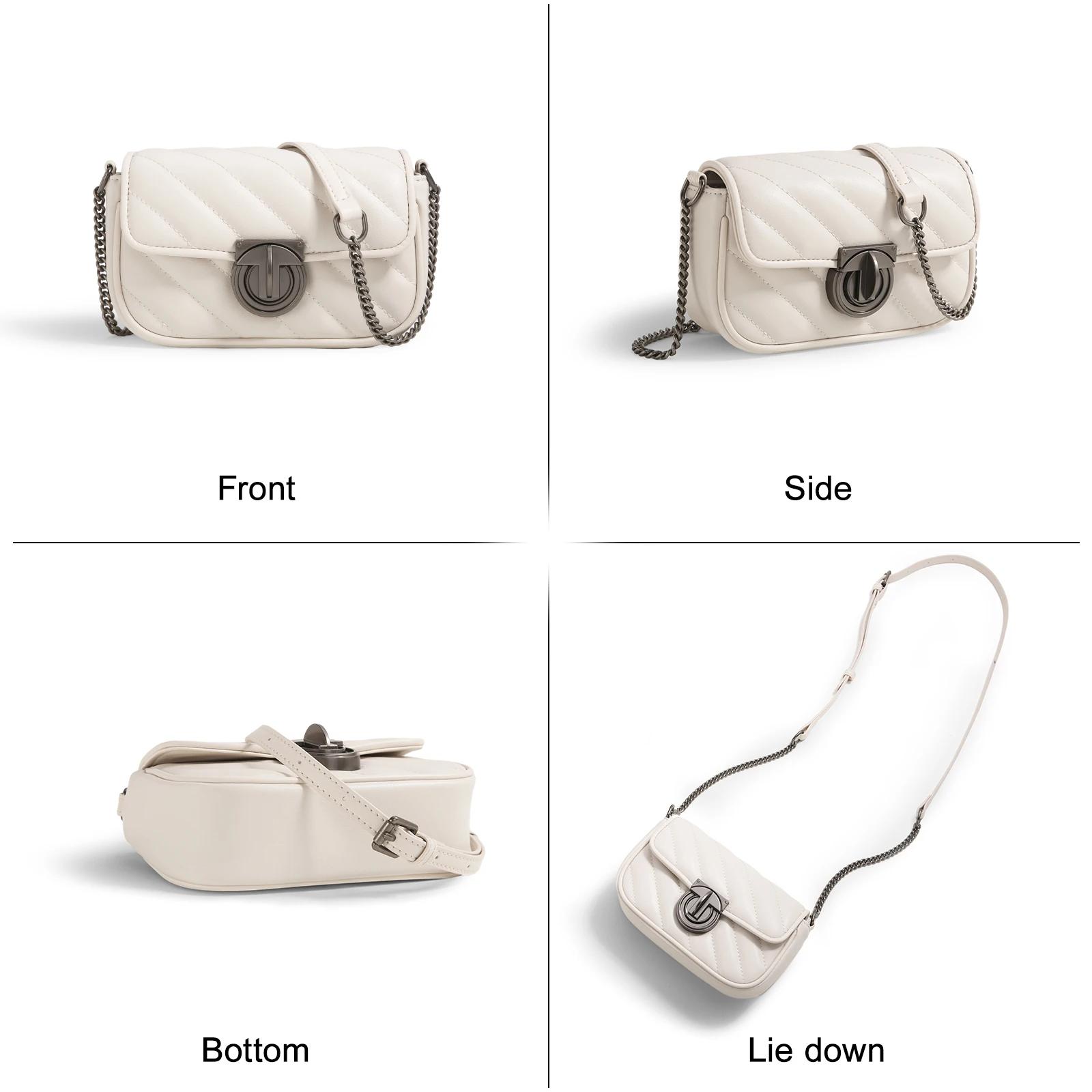 Sac à bandoulière en cuir matelassé ITAMOOD, sac à bandoulière de luxe et élégant pour femme, petit 