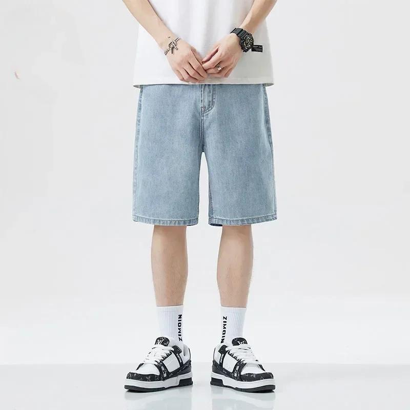 Été hommes nouveau jean décontracté Shorts en vrac coréen mi taille haute mode genou longueur Denim 